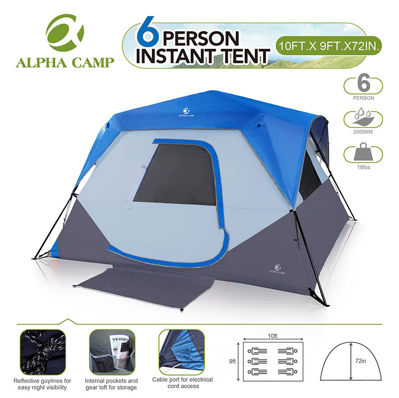 ALPHA CAMP 6 Person Instant Cabin Camping Tent