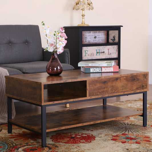 PHI VILLA Lift Top Coffee Table with Storage and Hidden Compartment for Home and Office