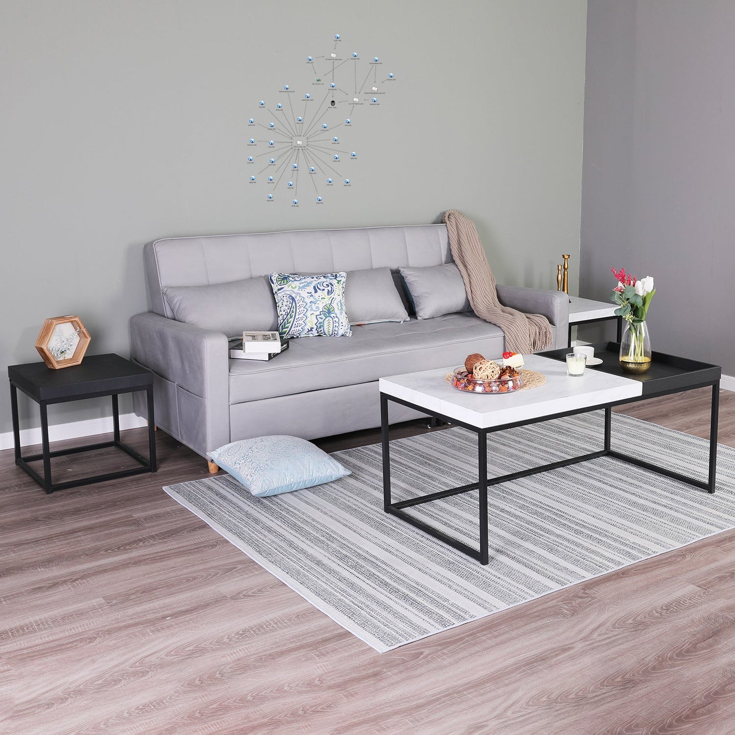 Sophia & William 3-Piece Occasional Two-color Coffee Table Set