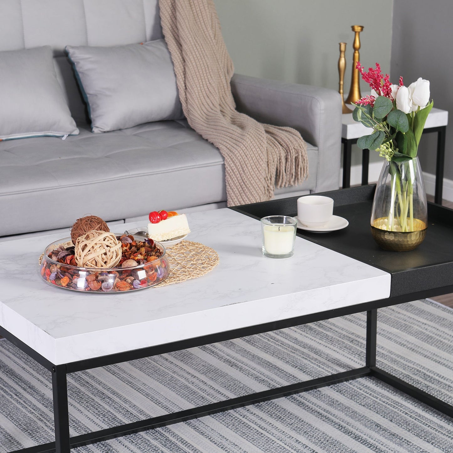 Sophia & William 3-Piece Occasional Two-color Coffee Table Set