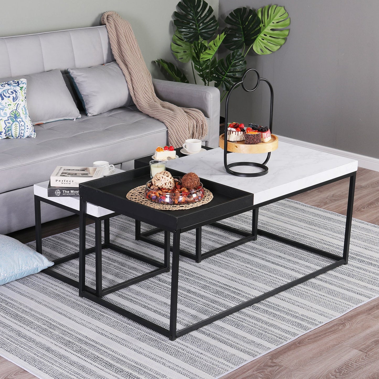 Sophia & William 3-Piece Occasional Two-color Coffee Table Set