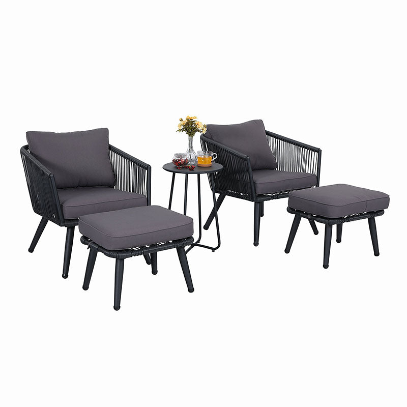 PHI VILLA 5 Piece Patio Furniture Set with Ottoman