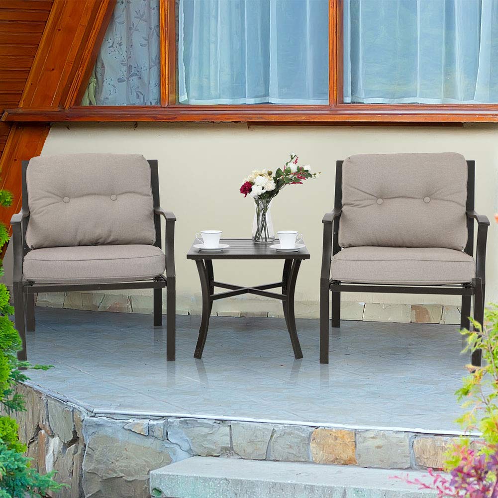 PHI VILLA 3 PC Patio Padded Conversation Set