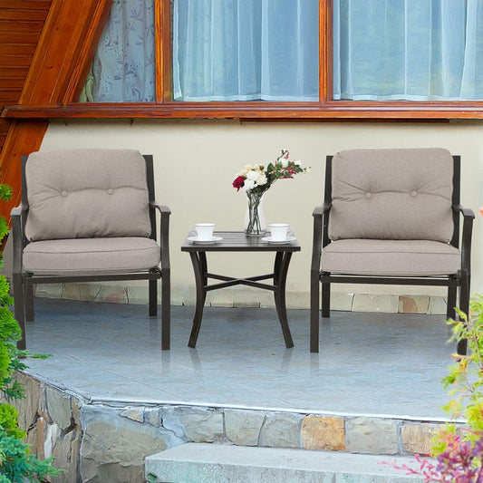 PHI VILLA 3 PC Patio Padded Conversation Set